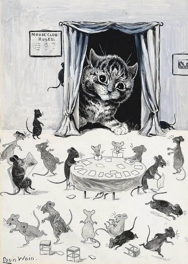 Mouse Club Rules by Louis William Wain (1860-1939)