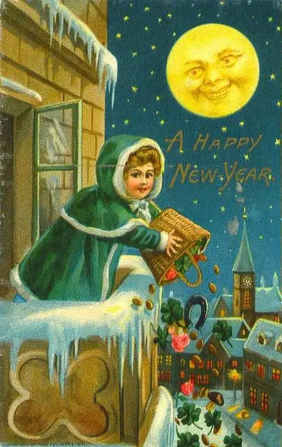 New Year postcard by Schmucker