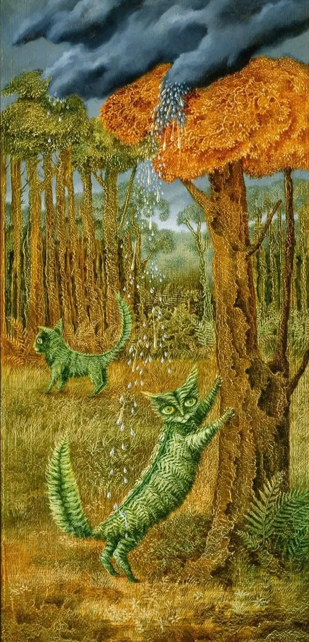 Remedios Varo - The Fern Cat (El Gato Helecho), 1957