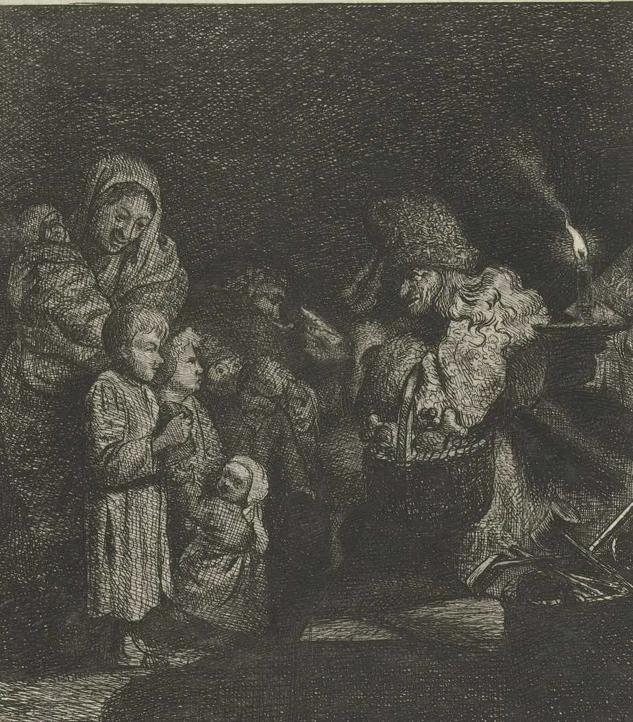 Sinterklaas-eve, Simon Andreas Krausz, 1770 - 1825
