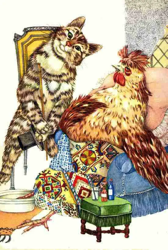 Adrienne Segur The cat and the sick chicken from Le Chat Jérémie et autres histoires de chats (The cat Jeremie and other stories of cats), 1967