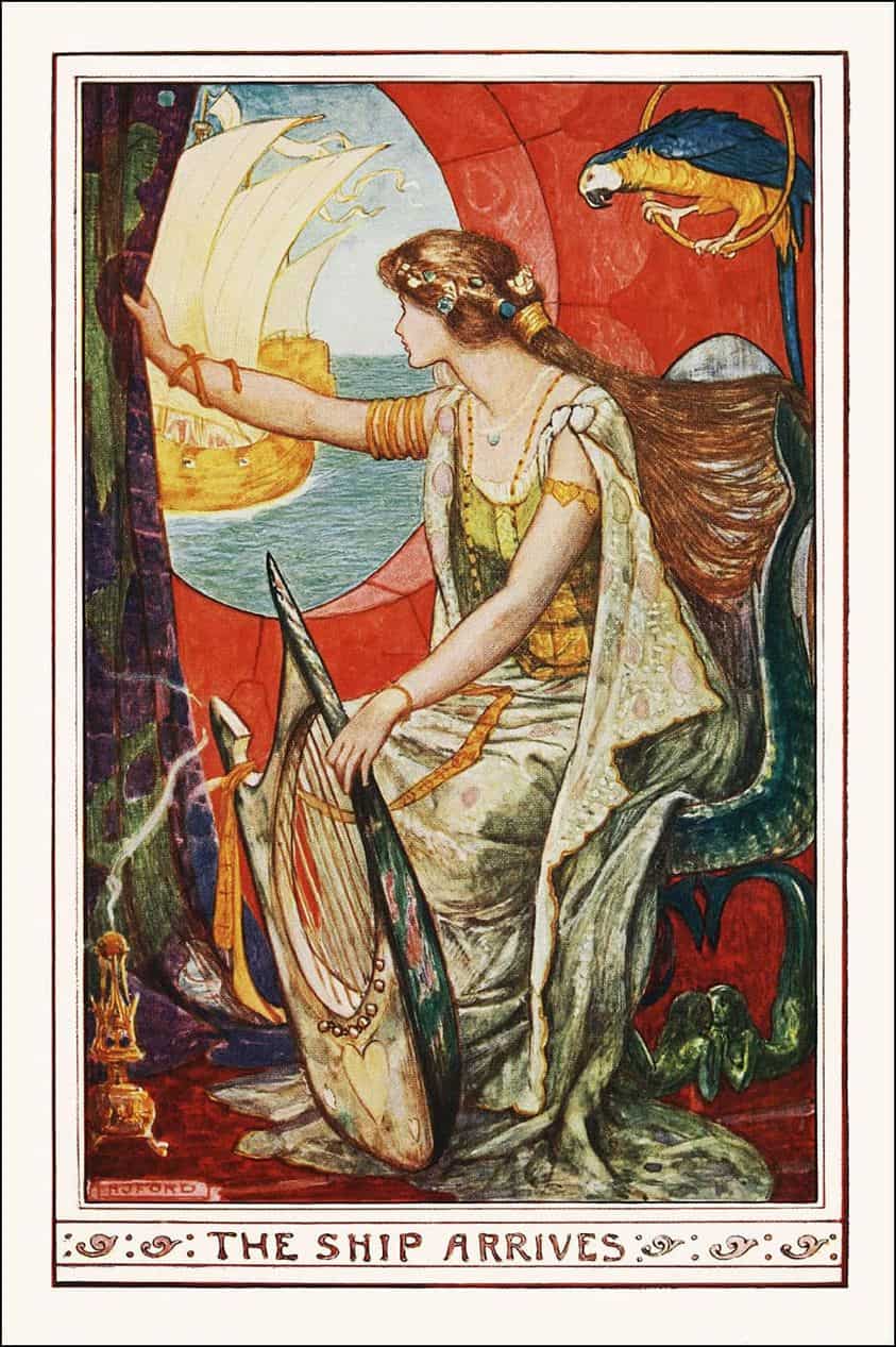 The Crimson Fairy Book edited by Andrew Lang, 1903. Illustrations by H.J. Ford parrot