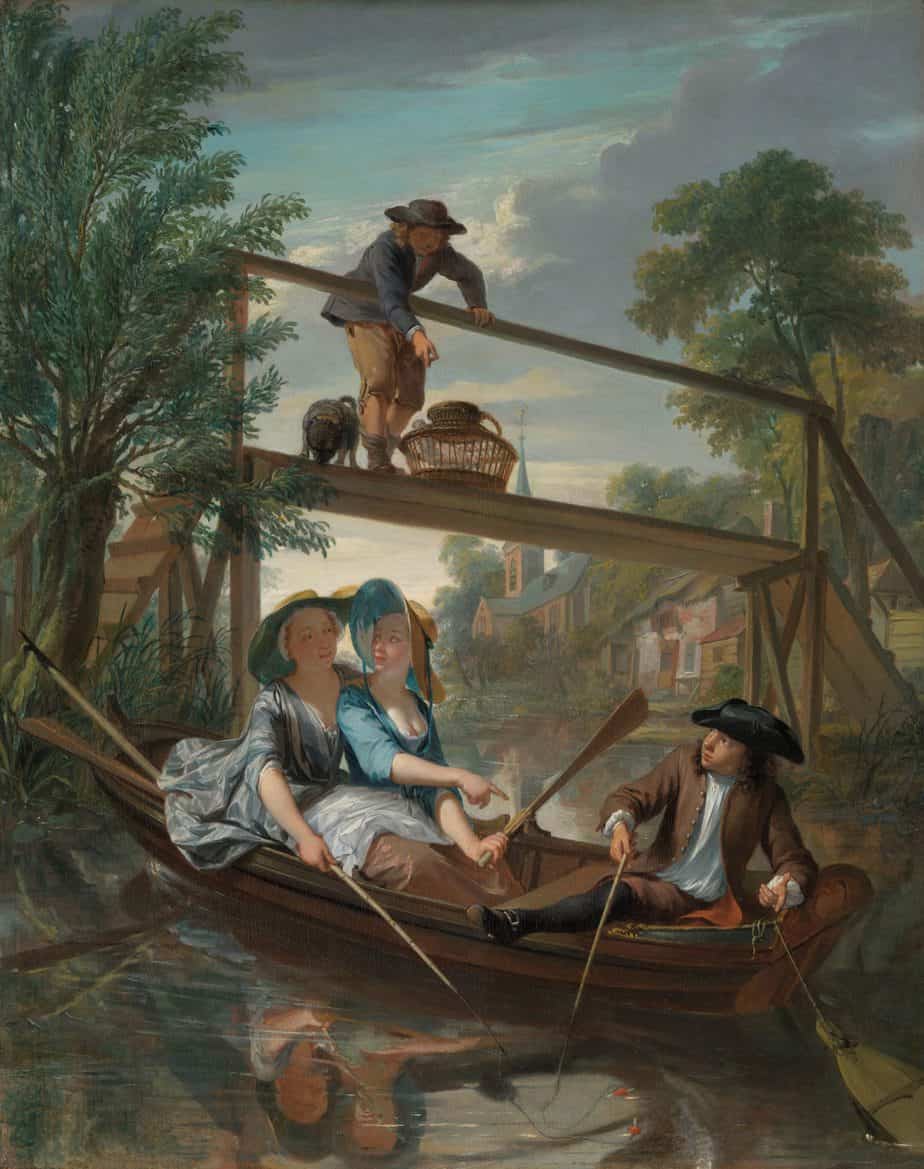 The anglers, Nicolaas Verkolje, c. 1744