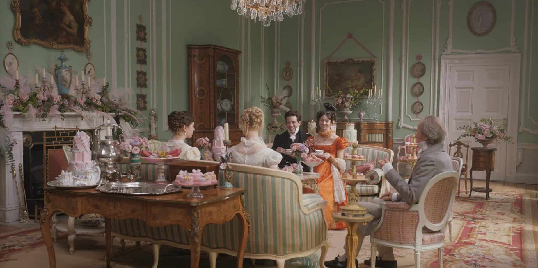 There are many beautiful tea scenes in the latest film adaptation of Jane Austen's 1815 novel Emma (2020)