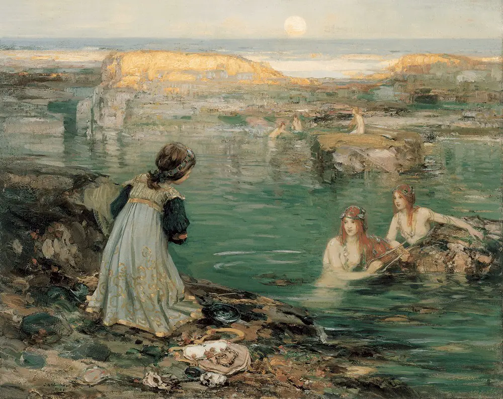 Thomas Bromley Blacklock - Sea Maidens mermaid