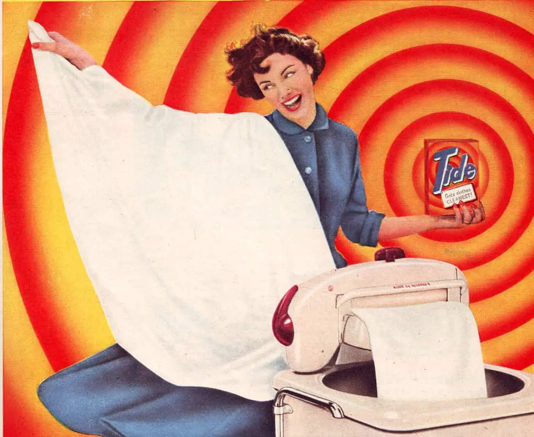 Tide washing powder, Woman and Home May 1958