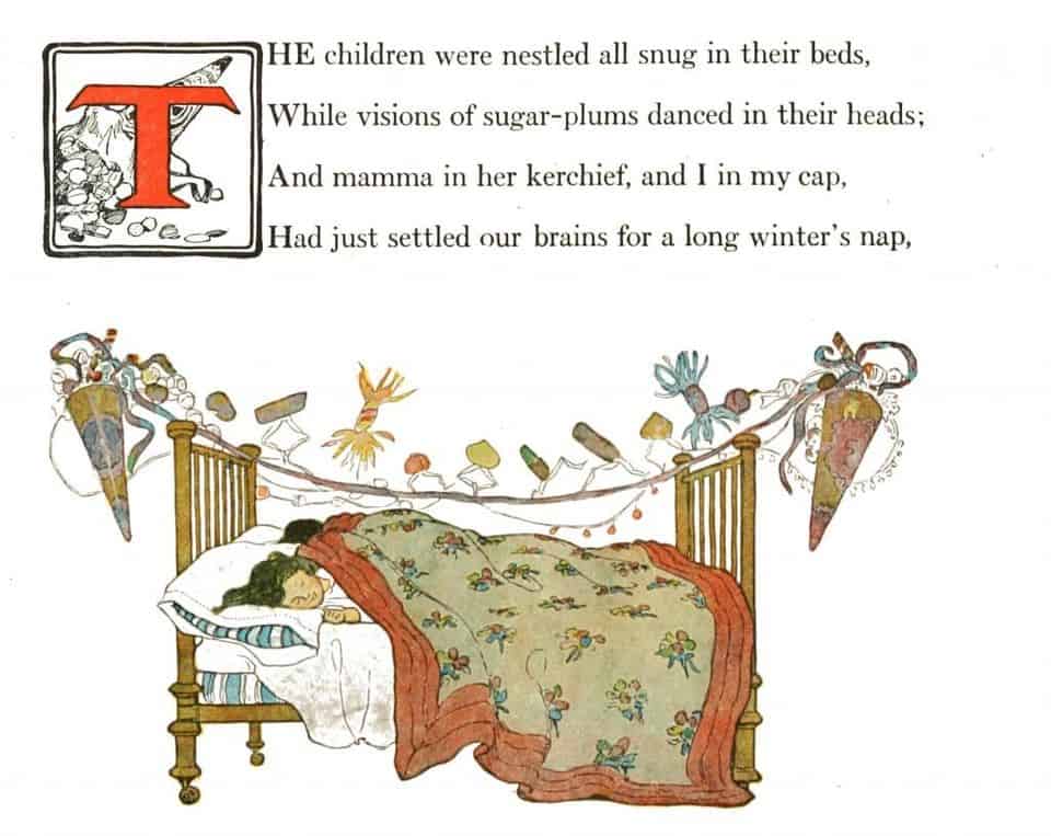 Twas the Night Before Christmas Story Panel 2 with Illustrations by Jessie Willcox Smith. Published 1912