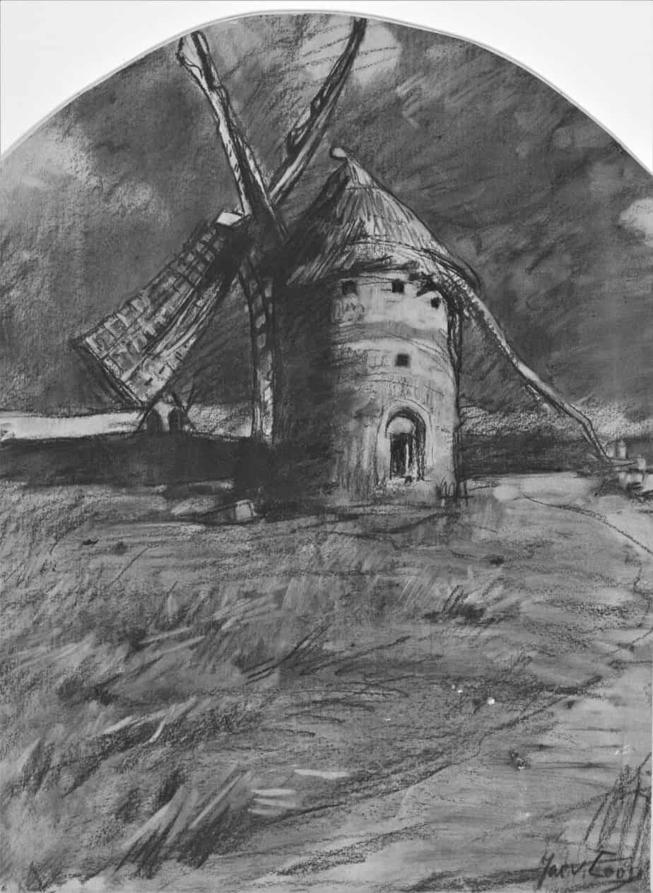 Dilapidated windmill, Jac van Looij, 1865 - 1930 