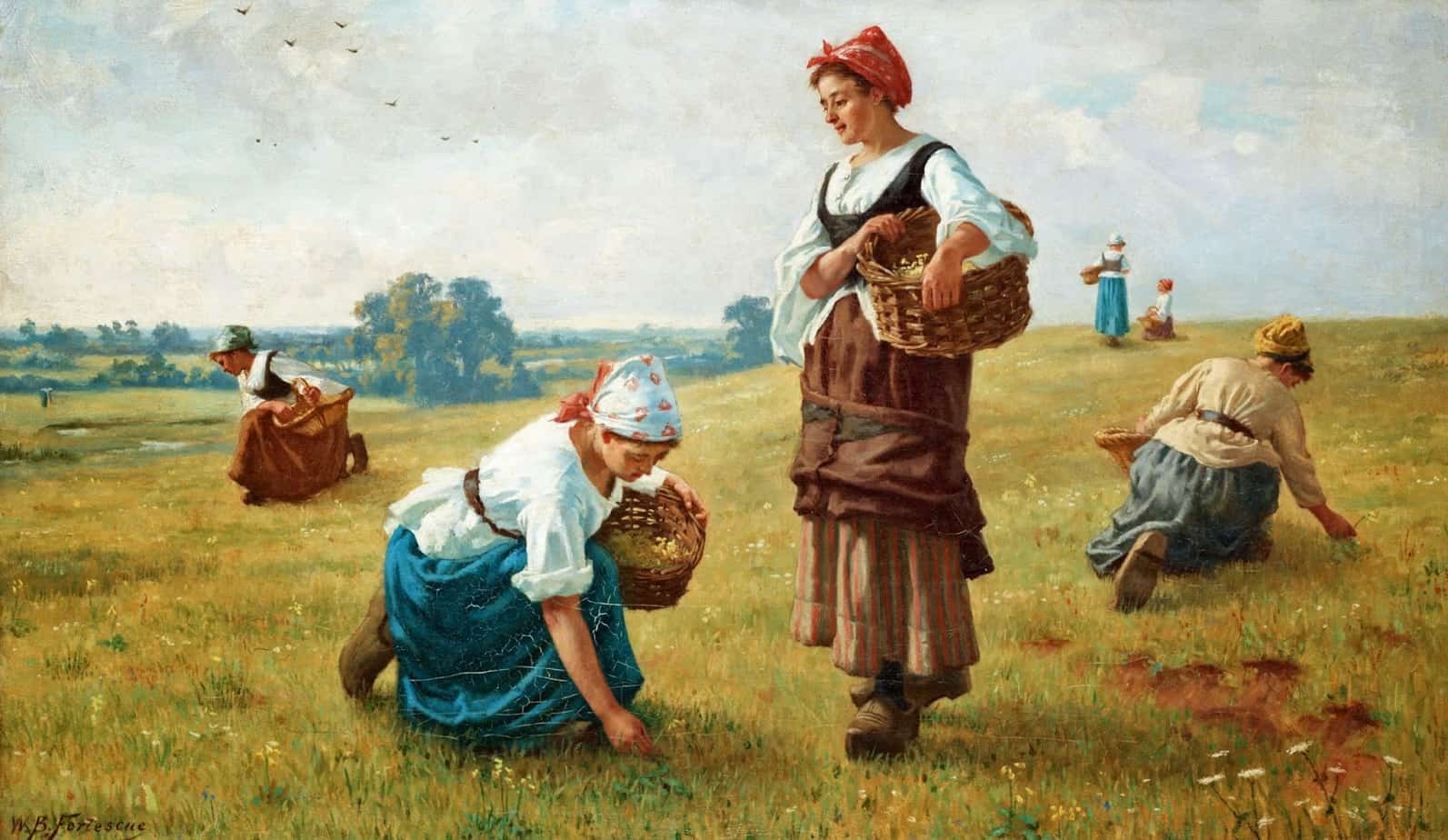 William Banks Fortescue - Cowslip Gatherers 1884