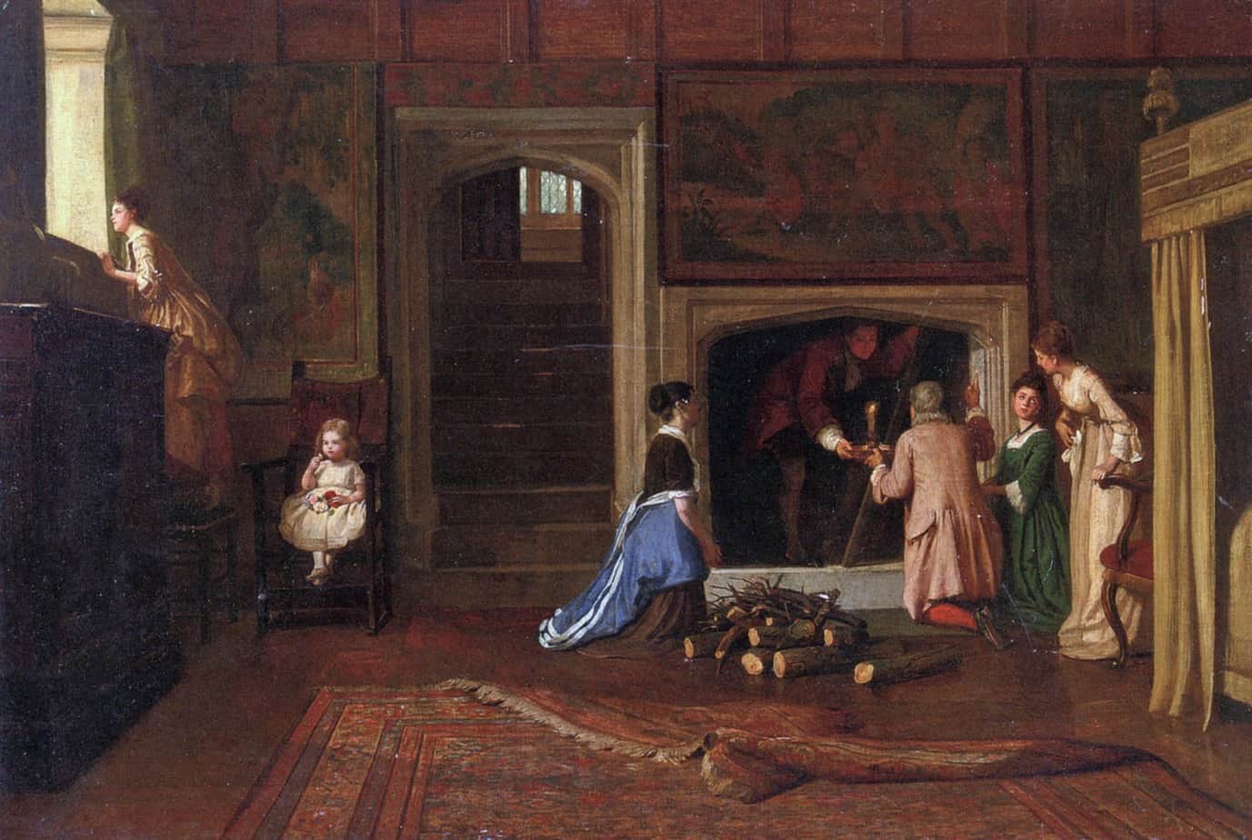 William Frederick Yeames - The Jacobites Escape the Punch Room at Cotehele House, Cornwall