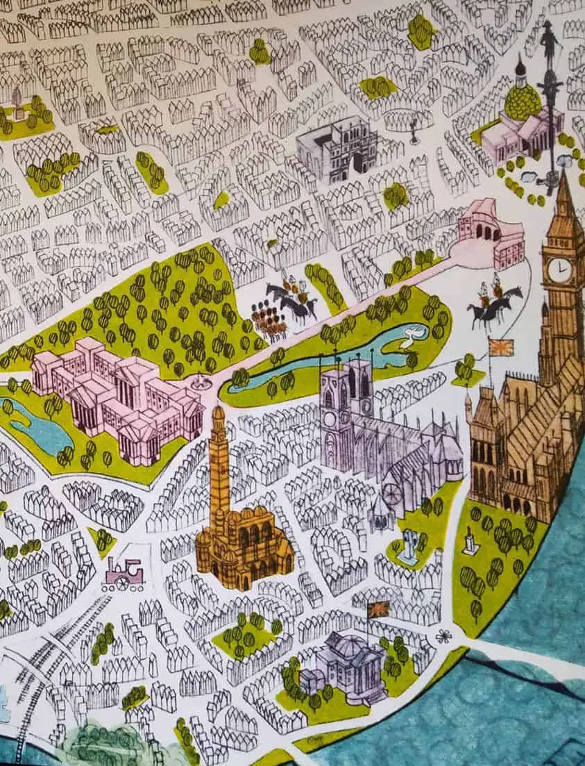 by Dale Maxey front endpaper for Seeing London 1964