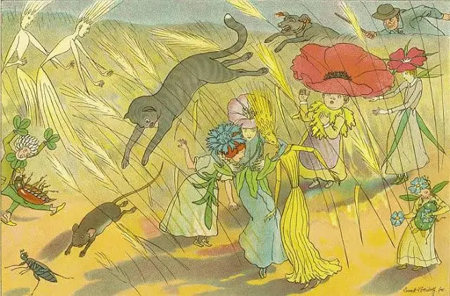 1924 Ernst Kreidolf illustration from Dream Garden, Tales of Flowers & Butterflies flower
