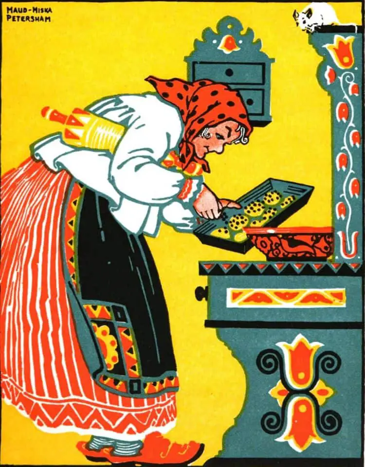1924 illustration by Maud and Miska Petersham, The Poppy Seed Cakes