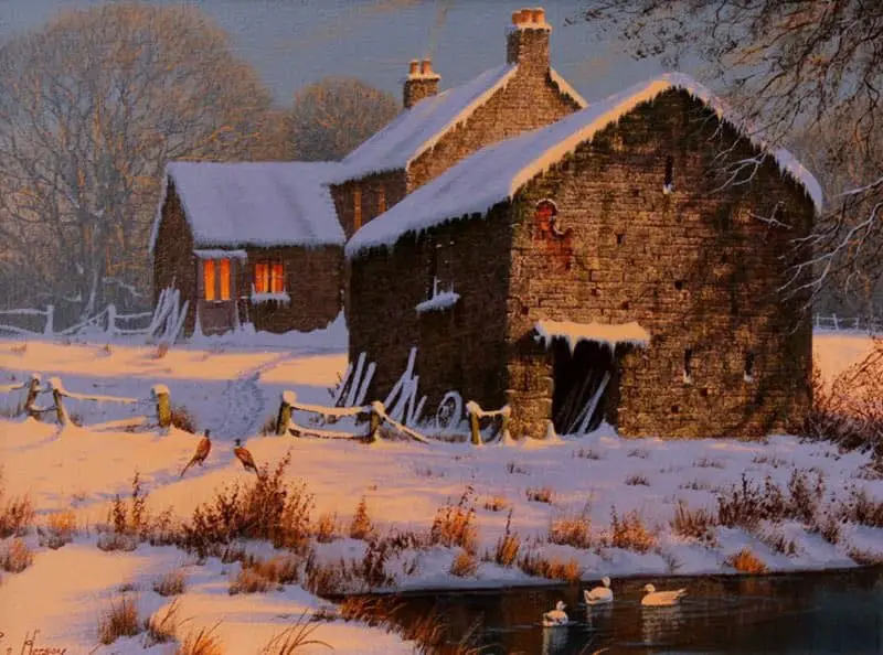 Edward Hersey cottage snow