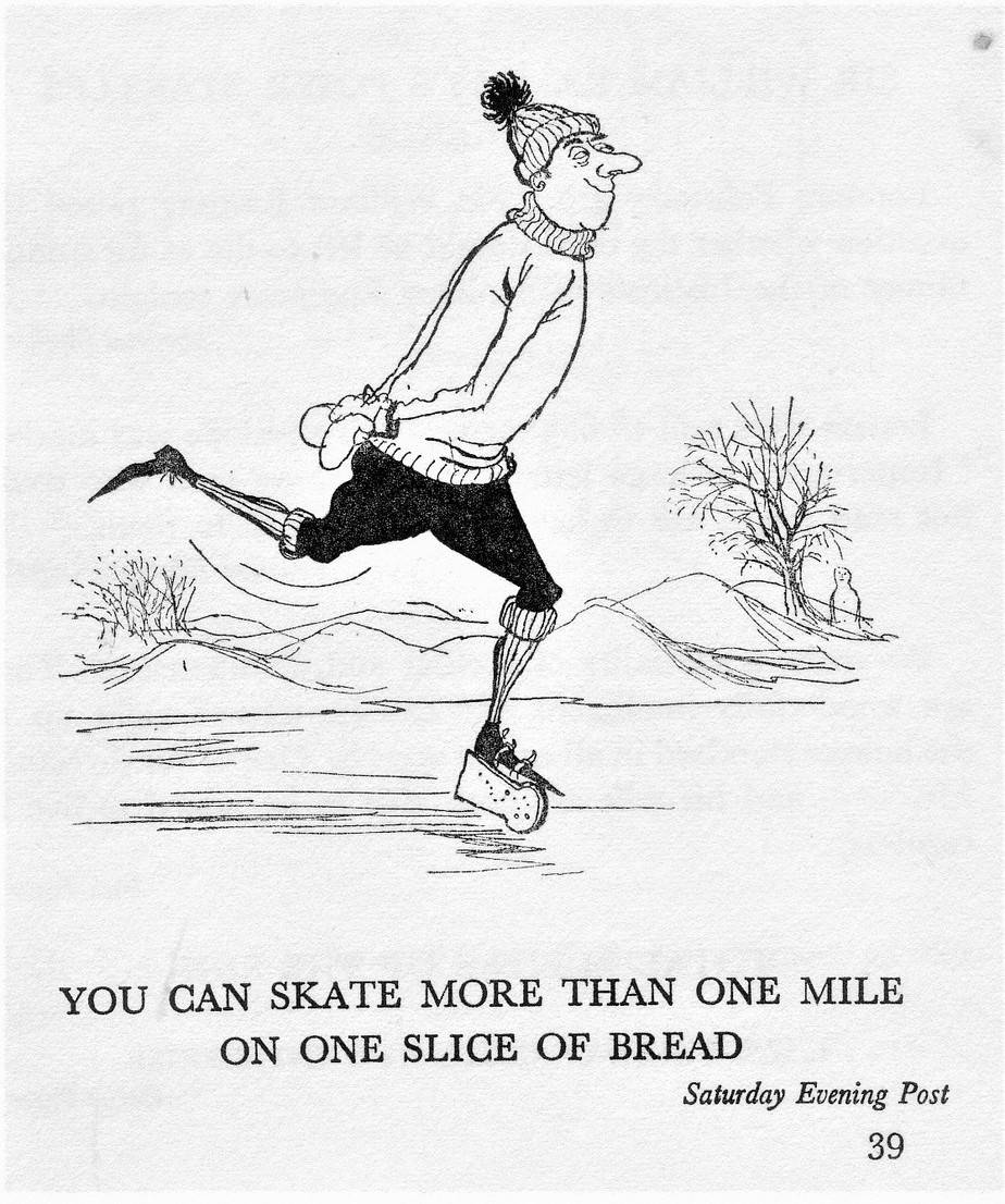 It must be true - it was all in the papers by Denys Parsons, illustrated by Ronald Searle, Macdonald & Co, London 1952 skating