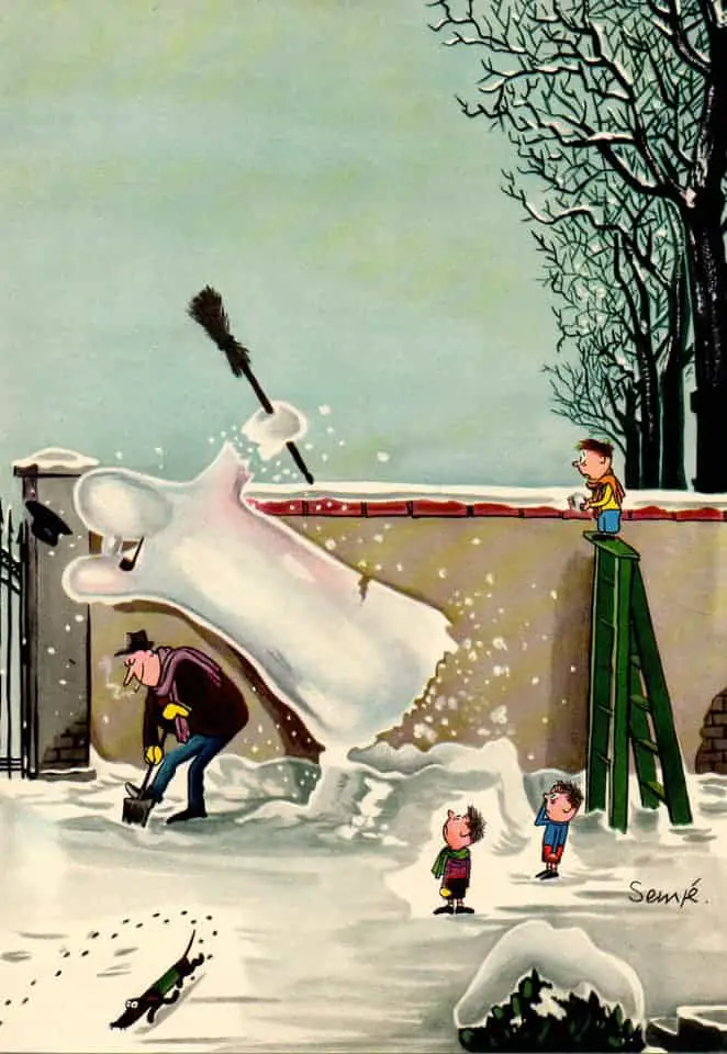 Jean-Jacques Sempé, How Do You Get Cold in 12 Images snowman