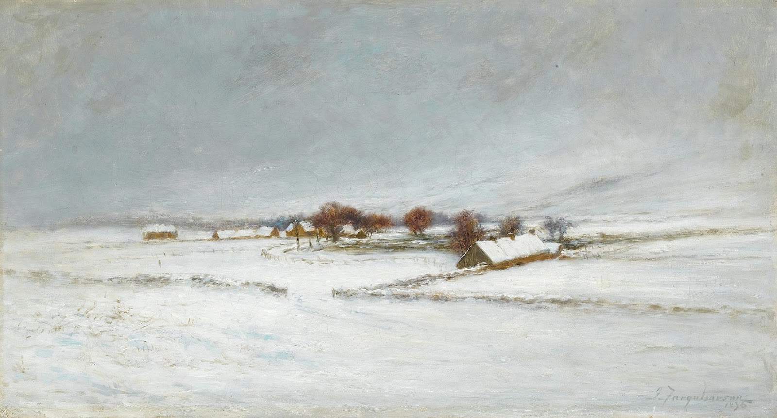 Joseph Farquharson - An Aberdeenshire Farm Under Snow