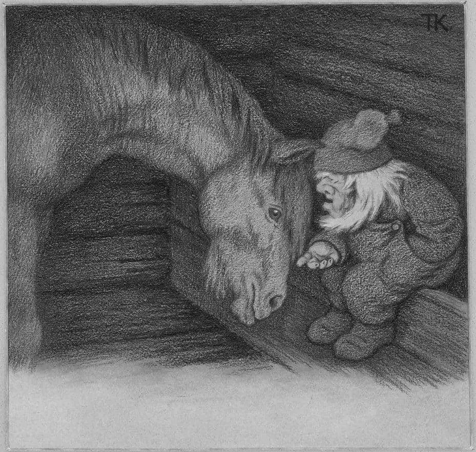 The Horse and The Goblin 1905 Theodor Kittelsen tomte barn