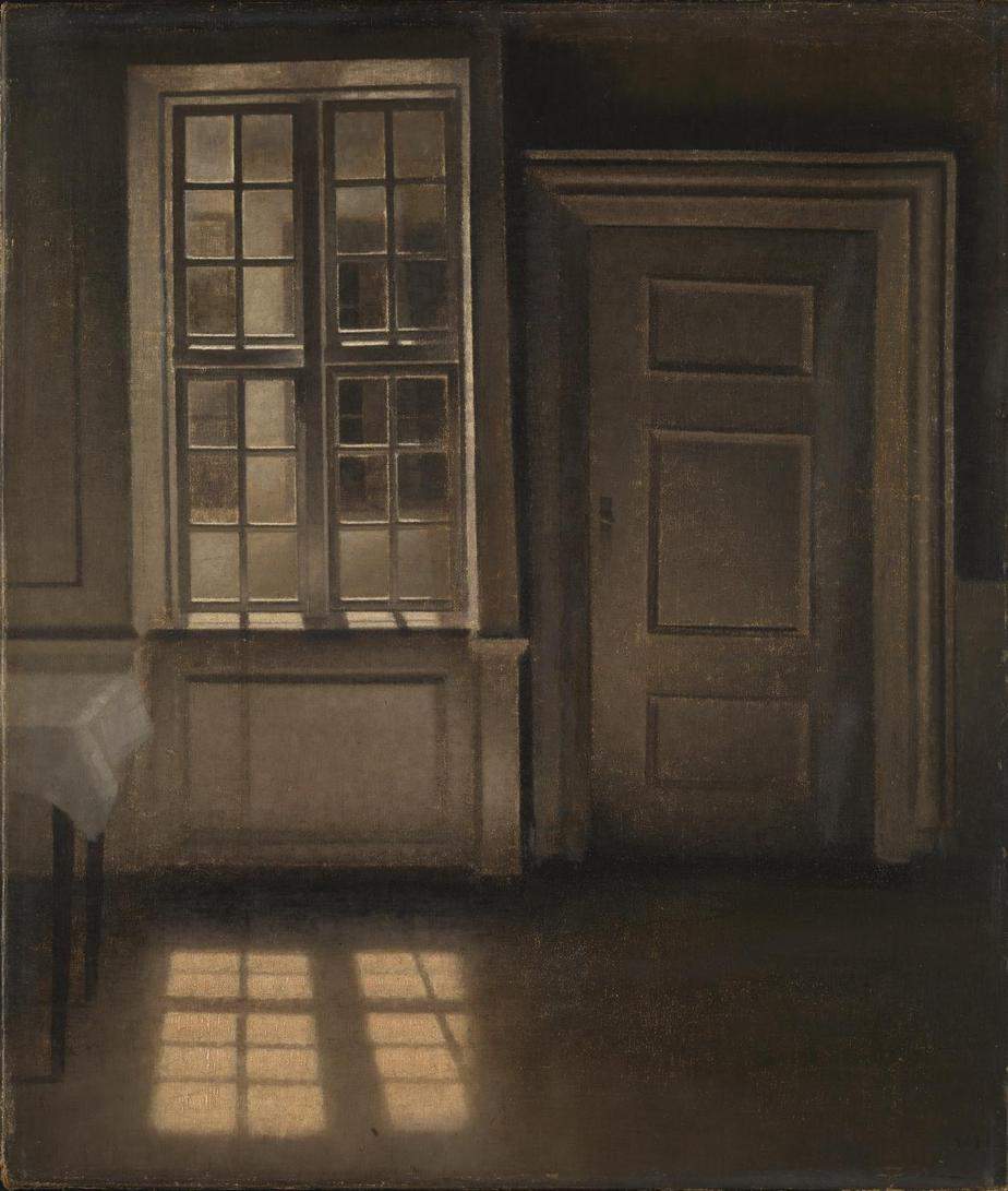 Vilhelm Hammershoi Interior, Sunlight on the Floor 1906