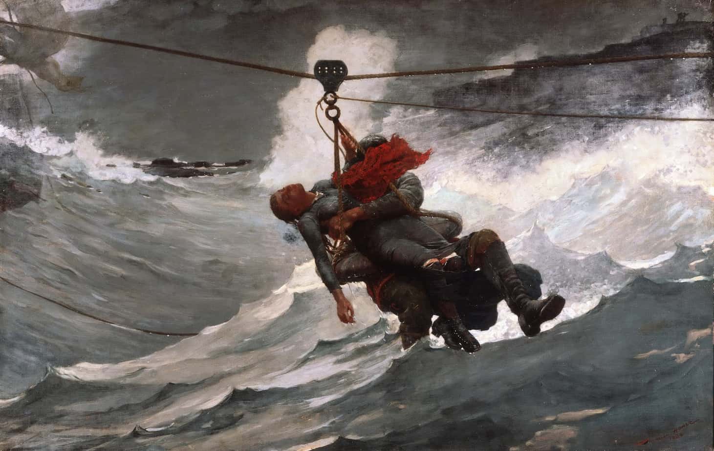 Winslow Homer - The Life-Line waves