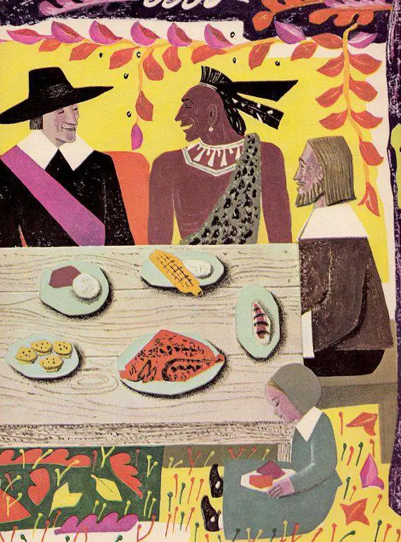 from The Thanksgiving Story written by Alice Dalgliesh illustrated by Helen Sewell 1954