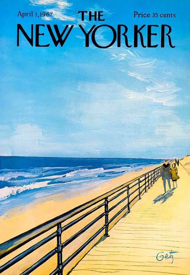 Arthur Getz (1913-1996) 1967 for a New Yorker cover, beach