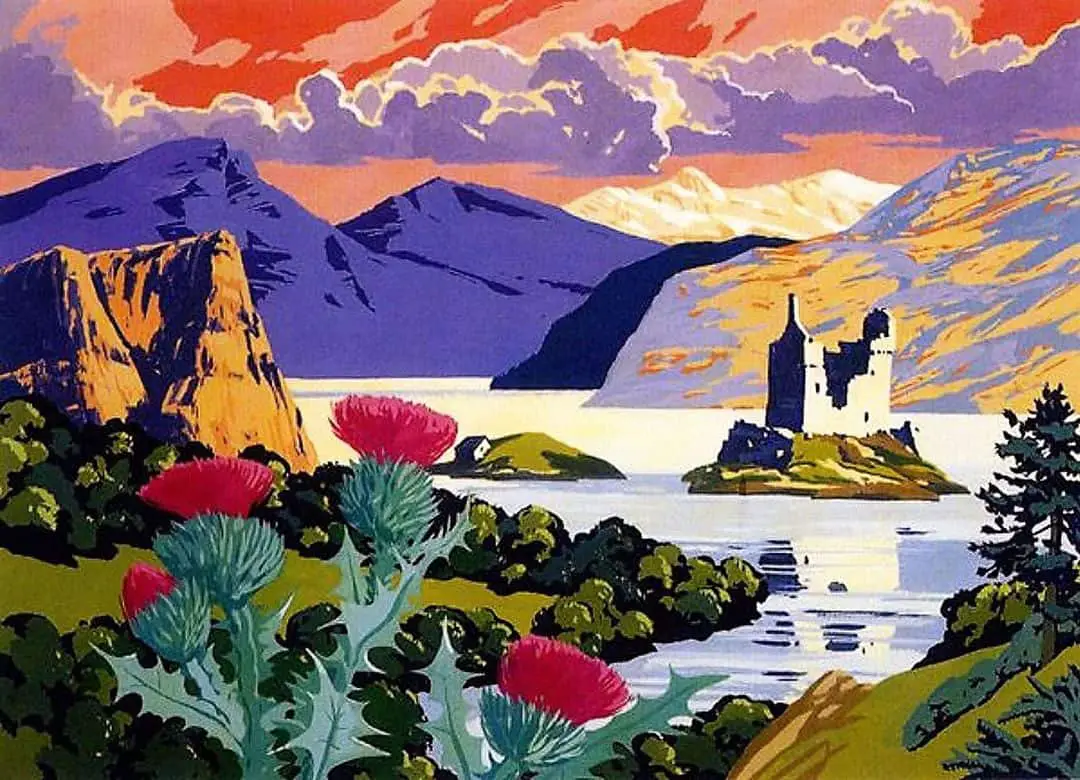 Brian Cook (1910 - 1991) 1934 illustration for the book 'The Face Of Scotland' by Harry Batsford and Charles Fry