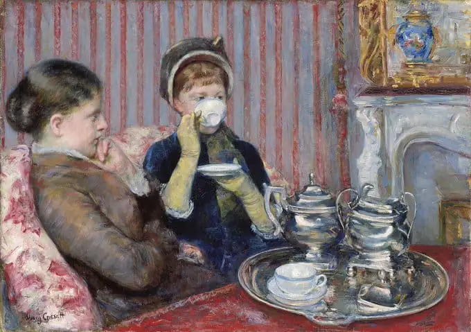 Five O'Clock Tea, by American painter Mary Cassatt (1880). Museum of Fine Arts, Boston