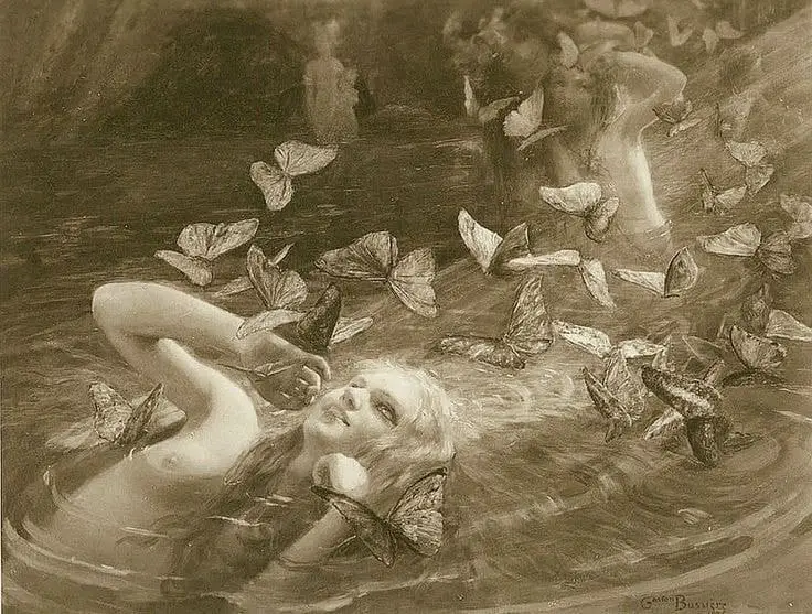 Gaston Bussiere (francés, 1862-1929), 'Nymphs', 1910