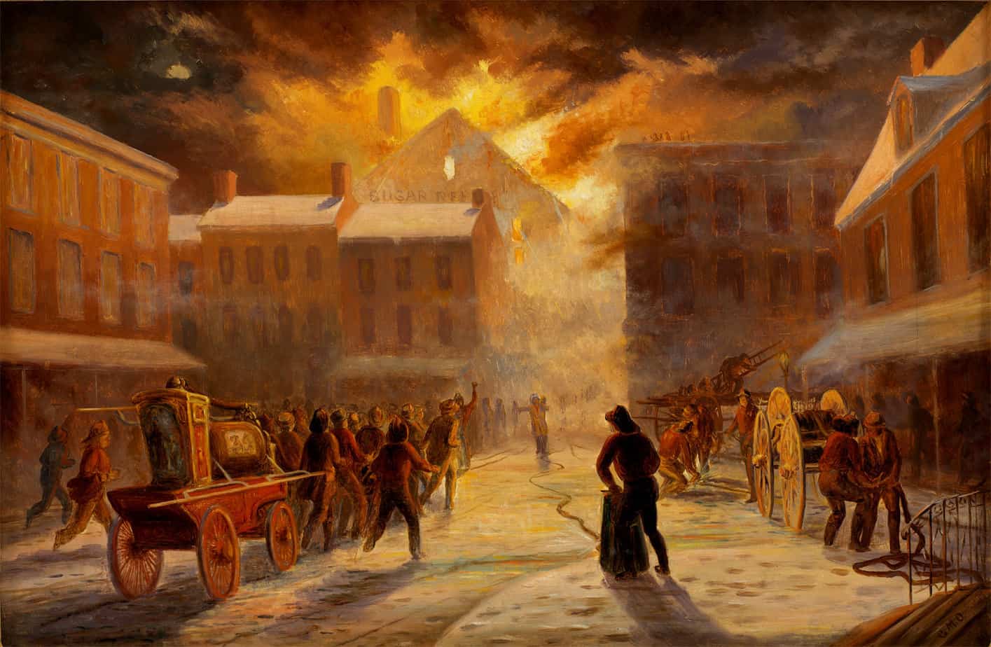 George Martin Ottinger - Sugar Refinery Burning 1885 fire