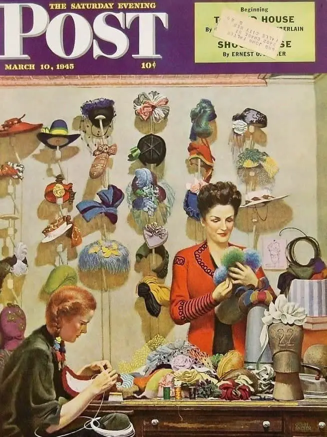 Hat Shop by John Philip Falter (1910-1982) 1945