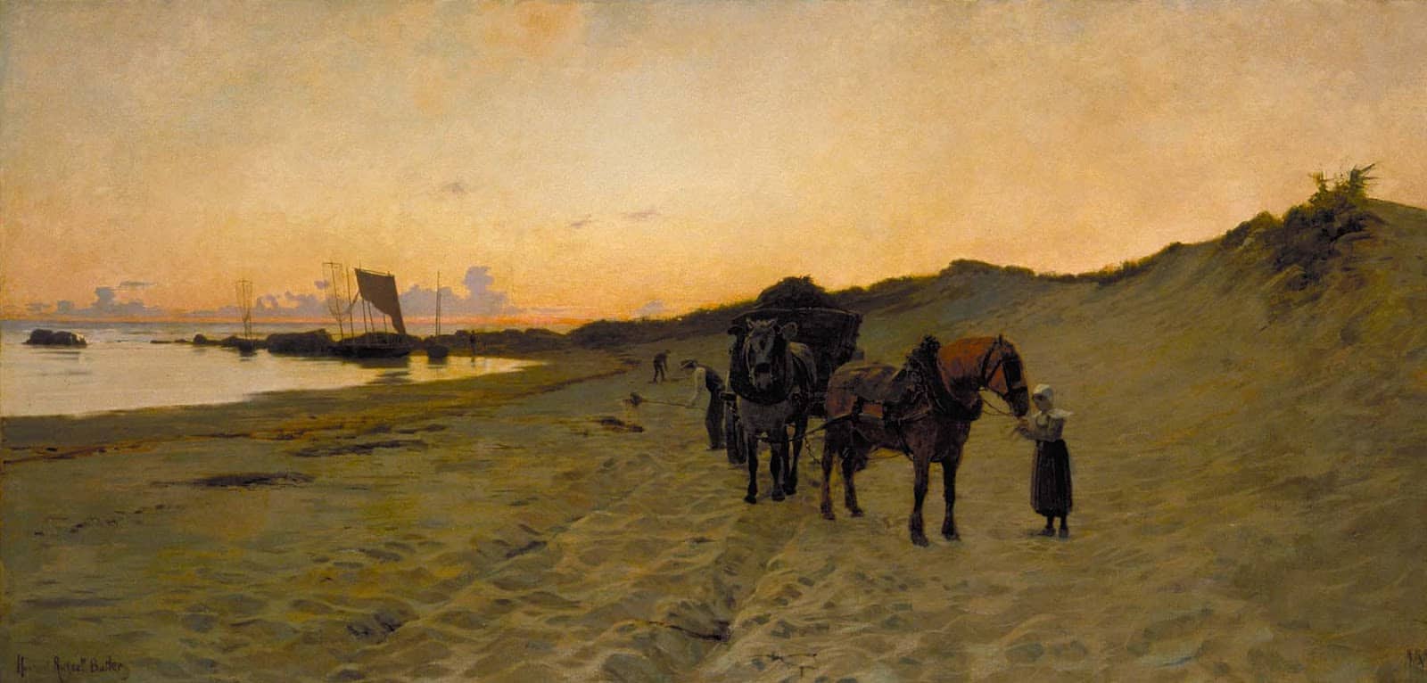 Howard Russell Butler - The Seaweed Gatherers sunset