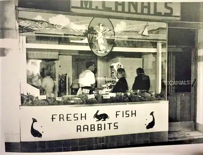 M. Canals fish n rabbit shop, Nicholson St Fitzroy Melbourne 1950s