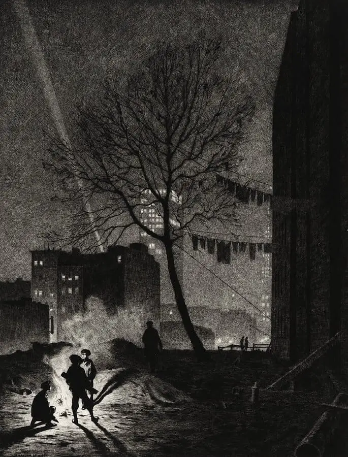 Martin Lewis, Tree, Manhattan, 1930