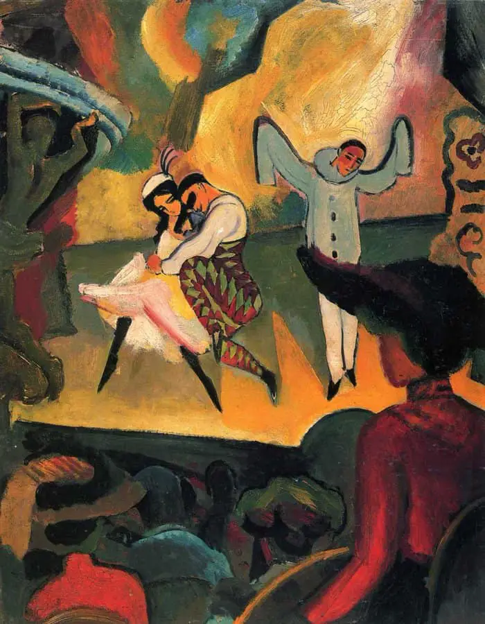 Russian Ballet I, by German painter August Macke (1912). Kunsthalle Bremen