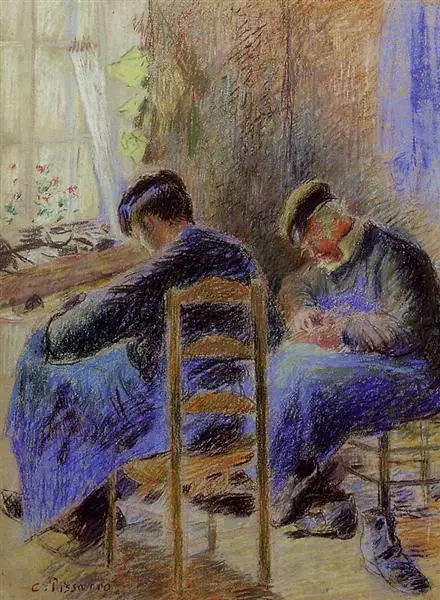 Shoemakers, by French painter Camille Pissarro (1878)