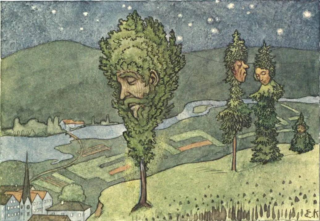 The Sleeping Trees by Swiss artist Ernst Kreidolf