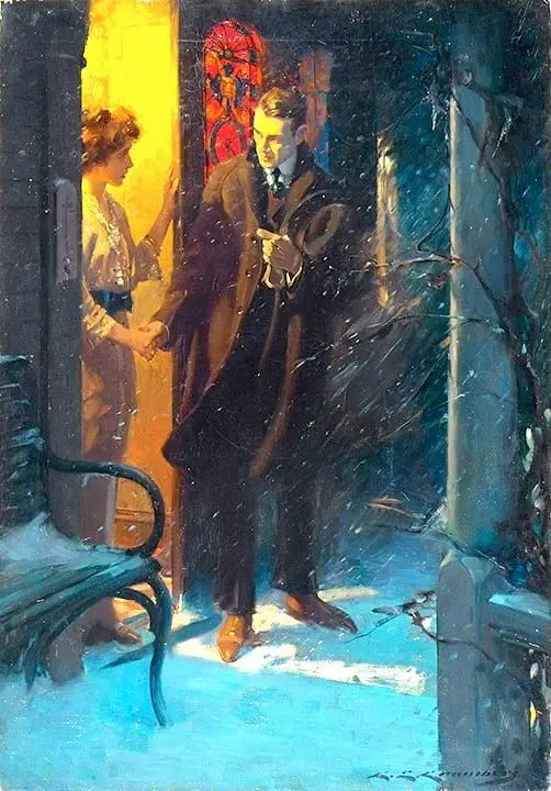 CHARLES E. CHAMBERS (AMERICAN - 1883-1941) goodbye snow night