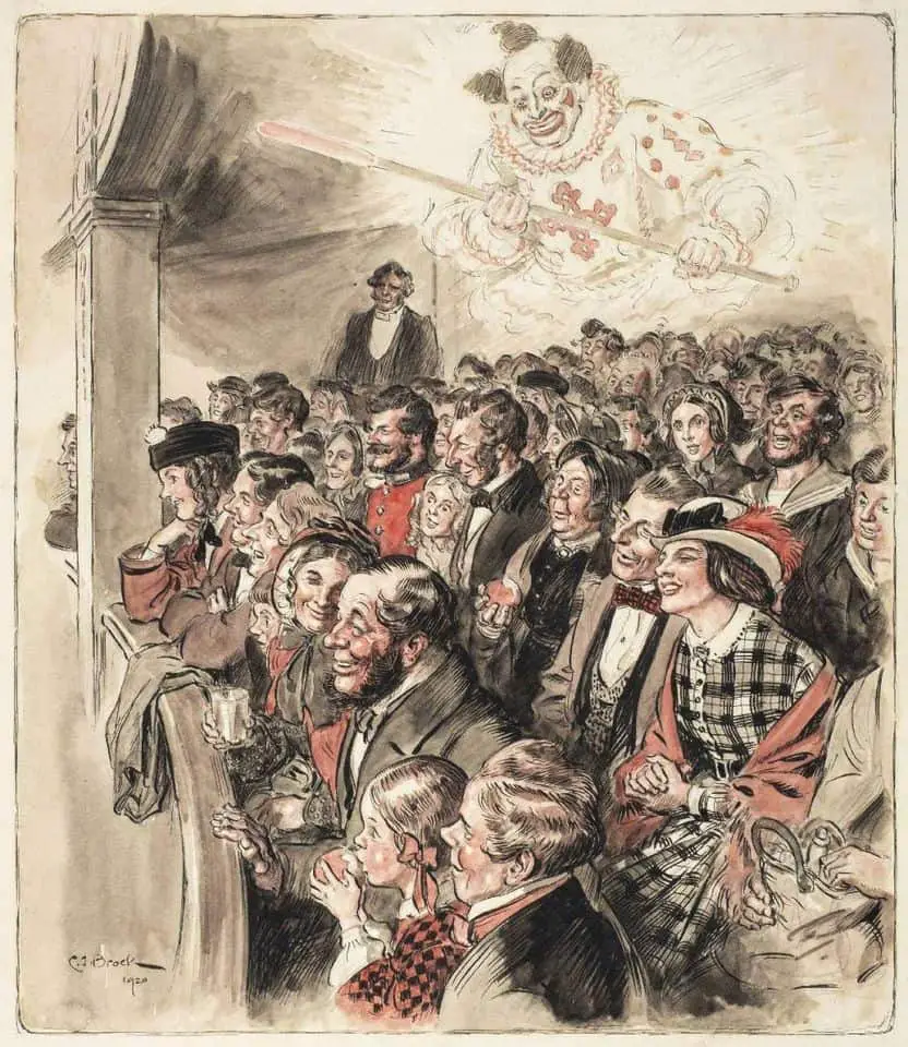 'Christmas at Dreamthorpe' Illustration by Charles Edmund Brock, 1920