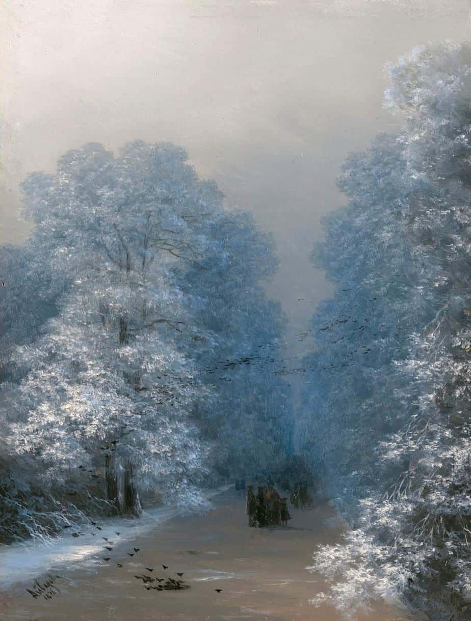 Ivan Aivazovsky (Russian ,1817 - 1900) Winter Landscape, 1876 fog