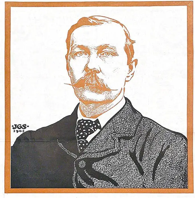 JGS created this illustration of Arthur Conan Doyle for Colliers 1903