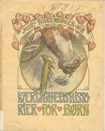 'Kærlighedshistorier for børn' - Love Stories for Children Cover illustration by Louis Moe (1857-1945)