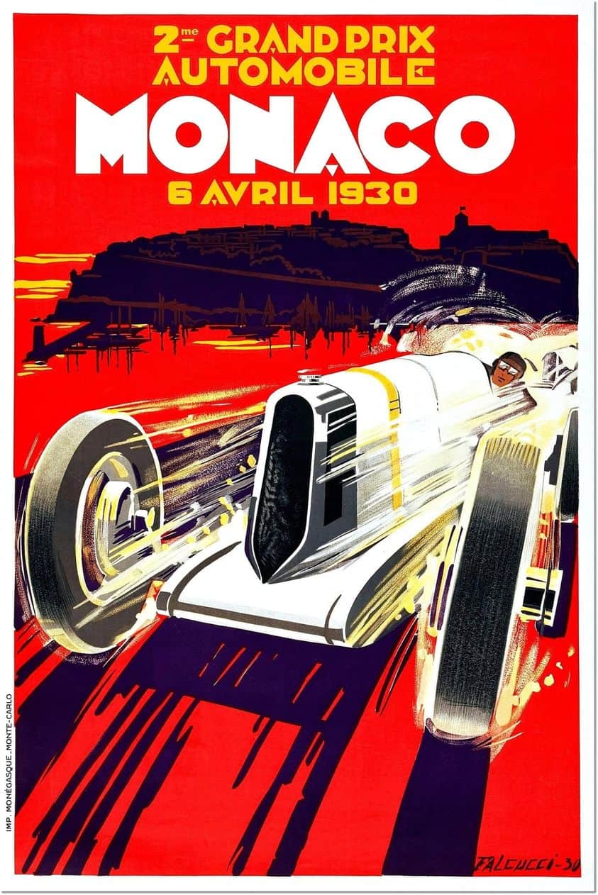 Poster for the 1930 Monaco Grand Prix by the artist Robert Falcucci