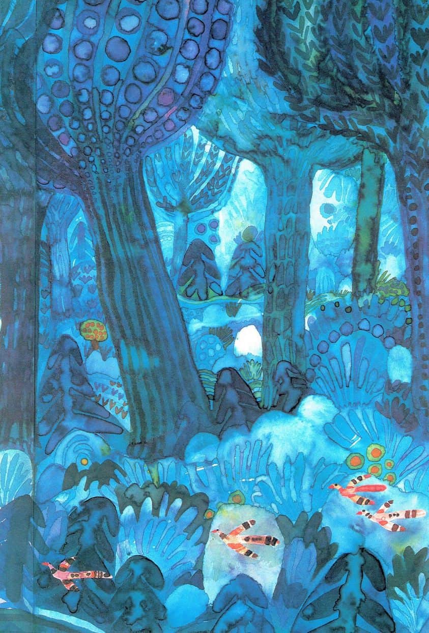Štěpán Zavřel (1932 - 1999) 1977 illustration for his own children's book 'The Last Tree'
