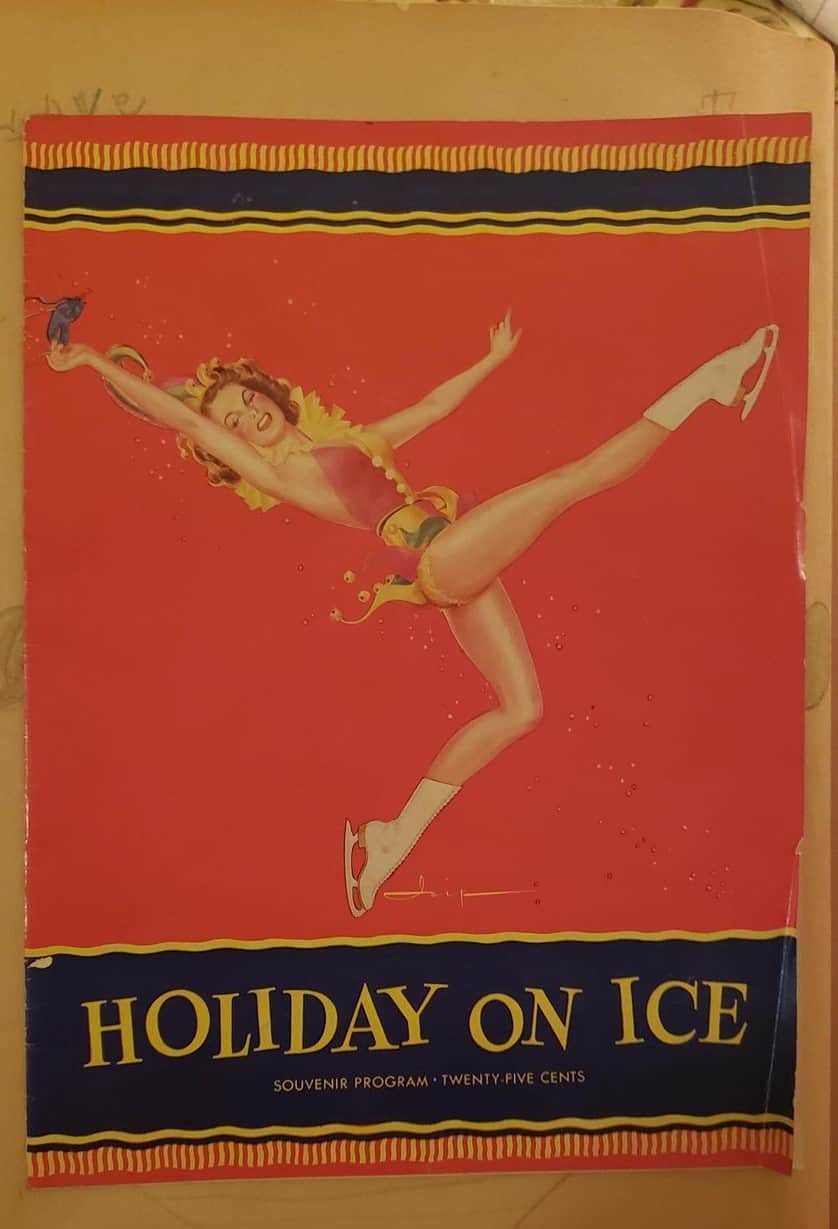 holiday on ice, 1946. A young woman skating provocatively.
