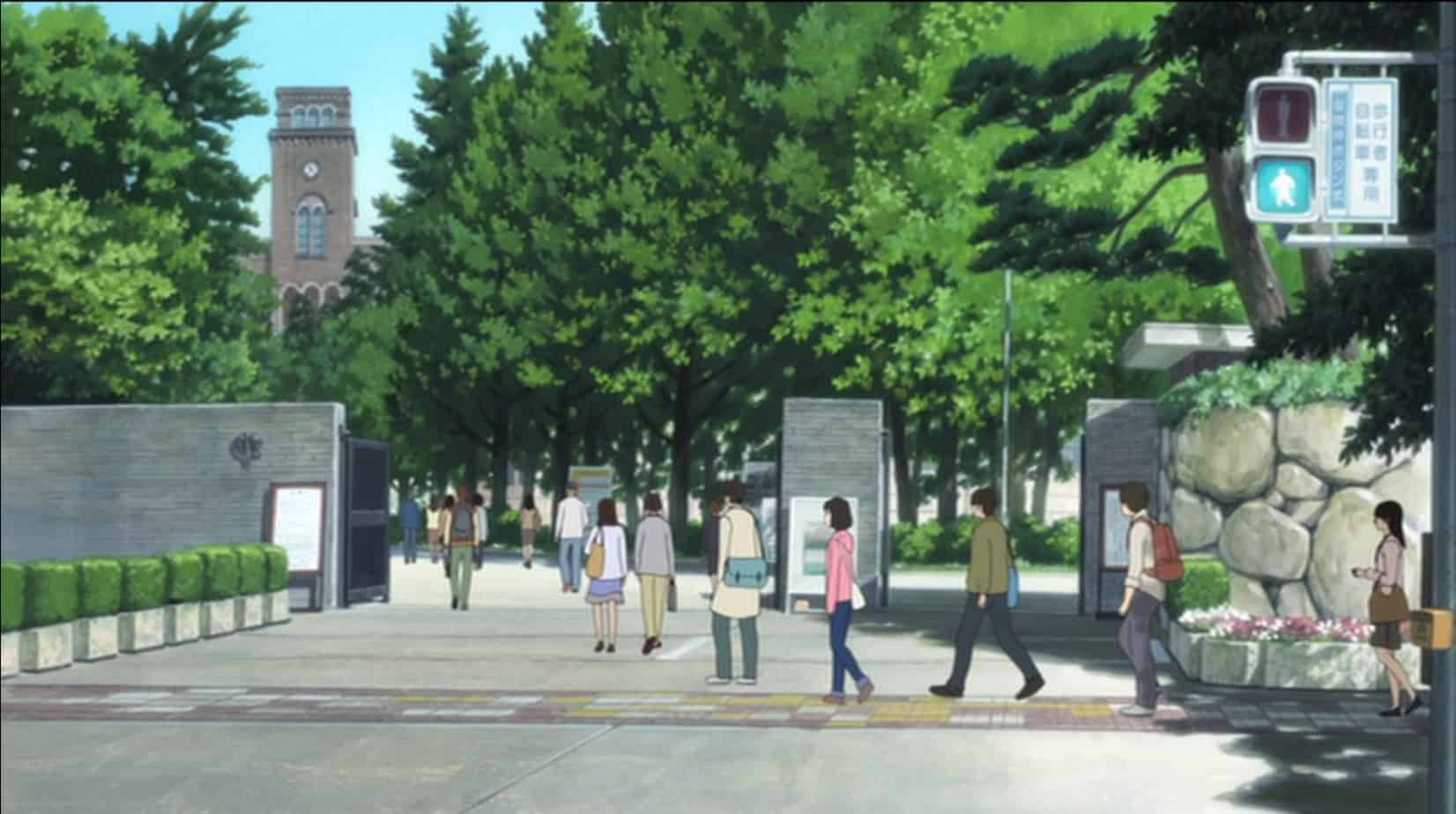 Wolf Children University crossing the road