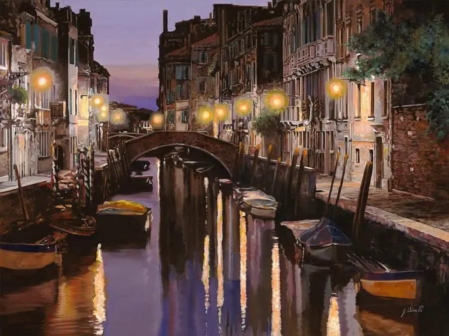Guido Borelli is an Italian artist from an artistic family ‘Venice at Dusk'