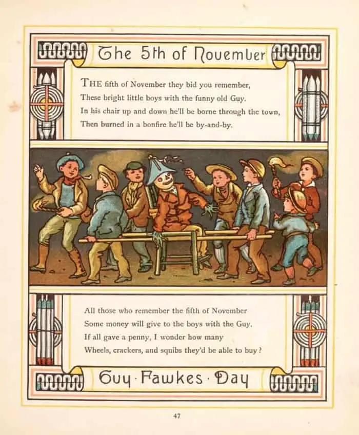 Walter Crane 1845 - 1915 London Town Guy Fawkes Day
