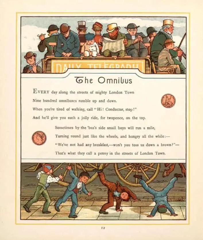Walter Crane 1845 - 1915 The Omnibus London Town 1883