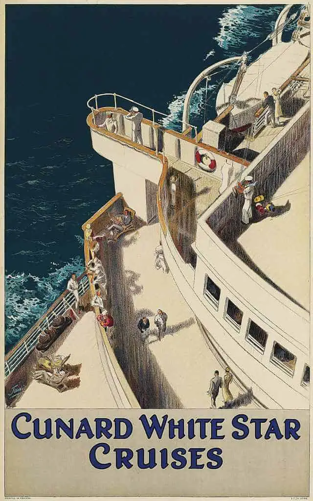 William Howard Jarvis (1903​–1964) poster for Cunard White Star Cruises c1934